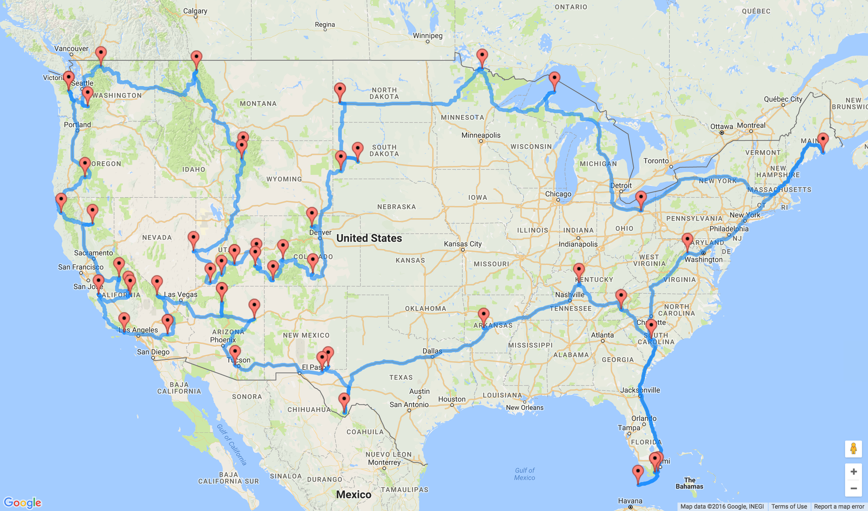 Road Trip Map