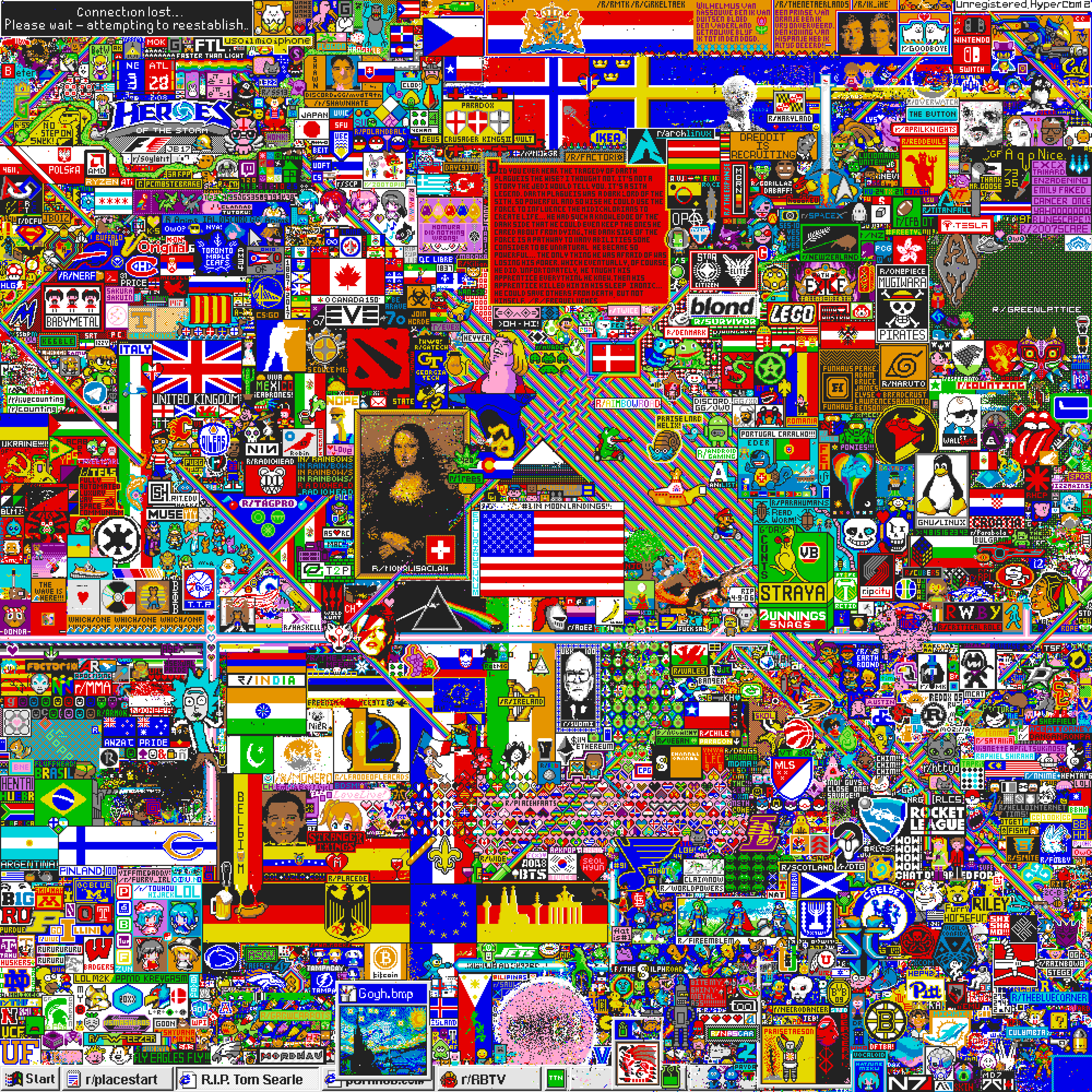 r/Place Over a Million Redditors Got Together and Made Some Pixel Perfect Art PixlParade