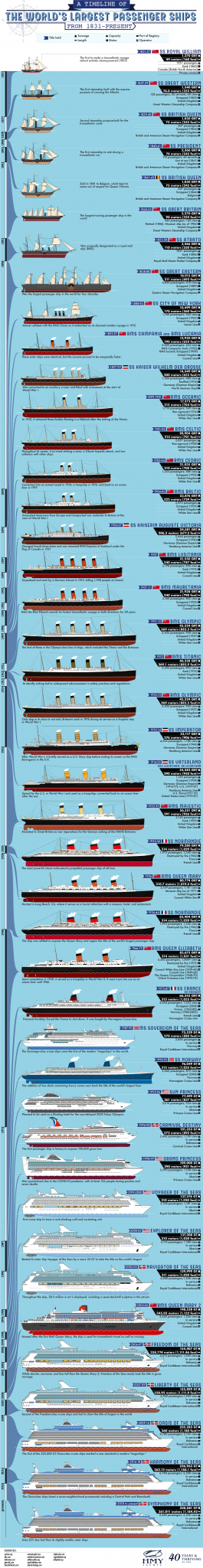 Timeline of the Largest Cruise Ships in the World Since 1831 - PixlParade