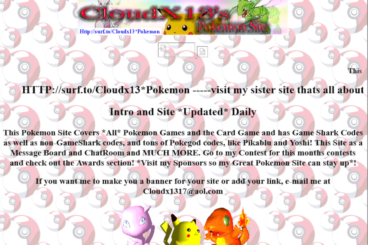 CloudX13’s Pokémon Site