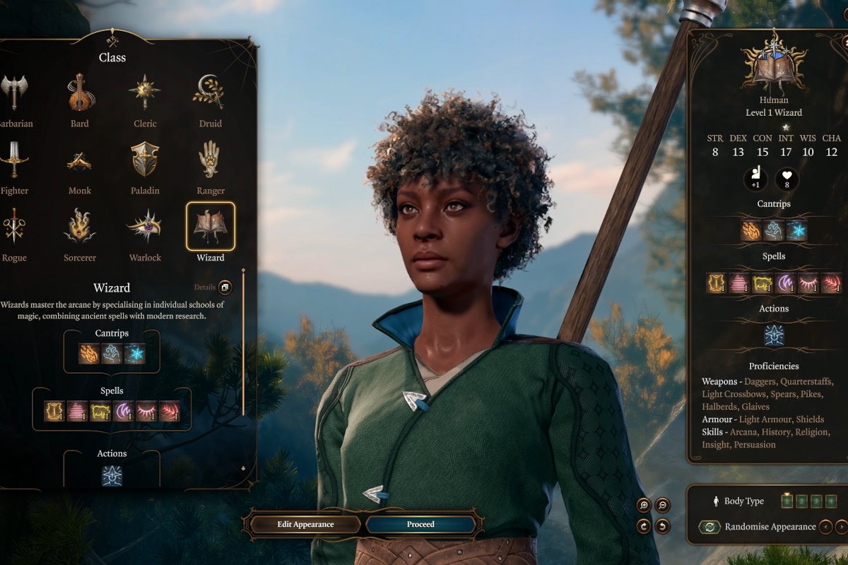 Selecting Wizard from the Class menu